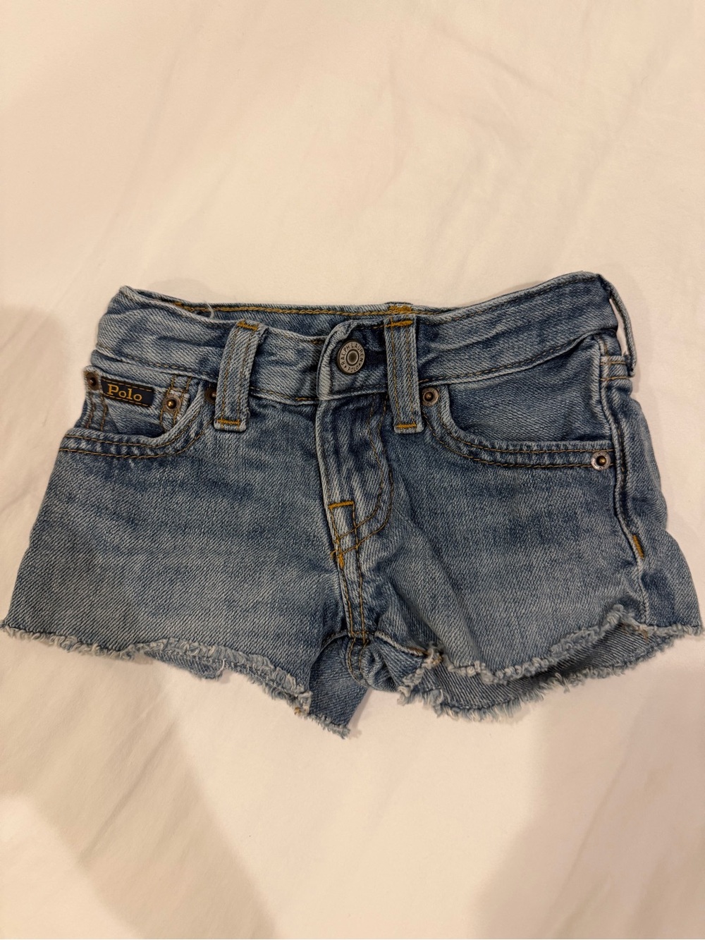 Polo by Ralph Lauren Light Blue Denim Frayed Hem Girls' Shorts